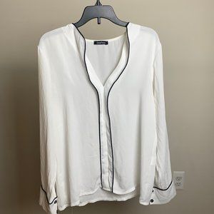 long sleeved,button down,White&black tee